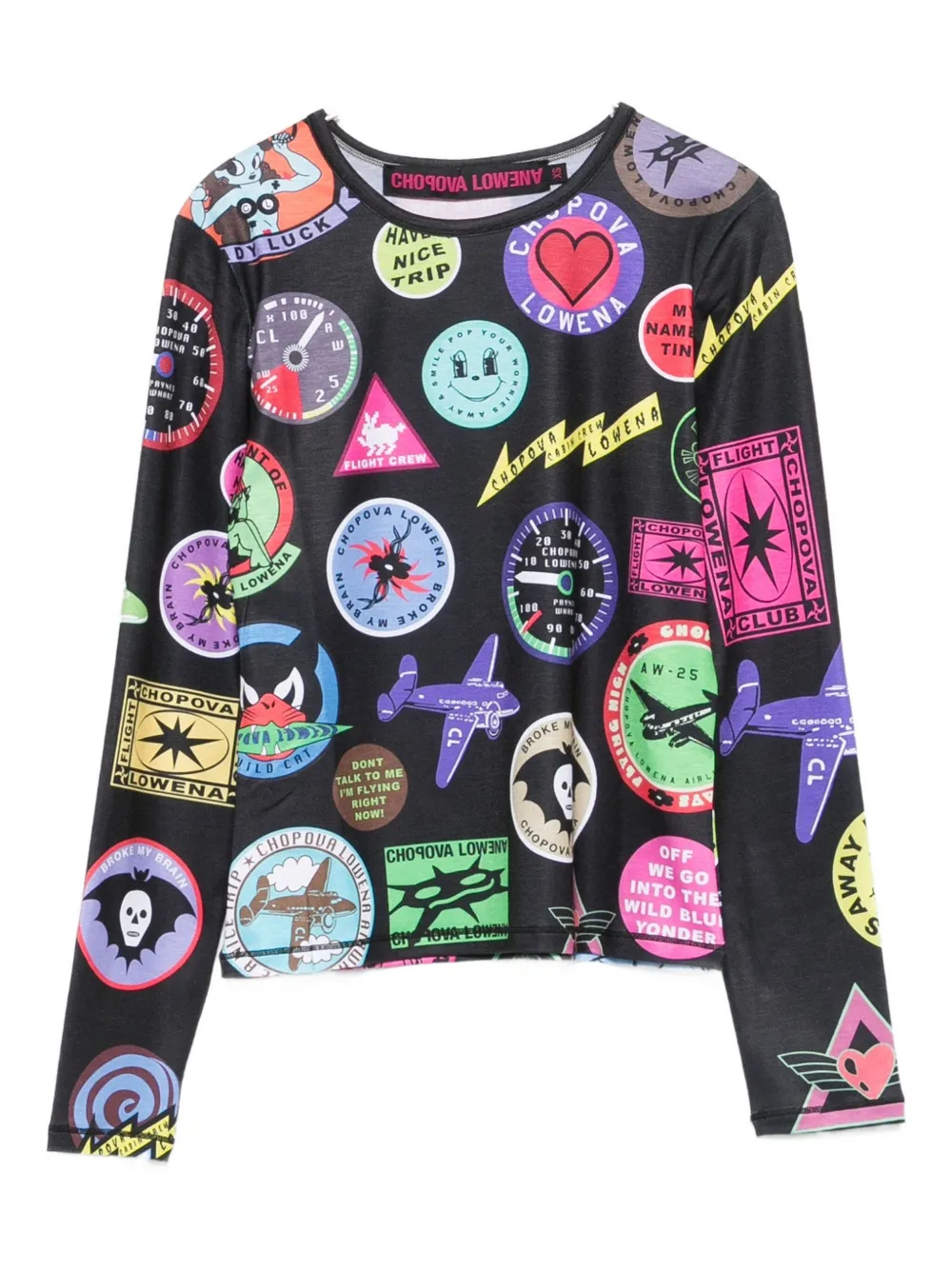Chopova Lowena Graphic-print Long-sleeve T-shirt In Multi