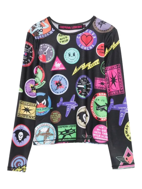 Chopova Lowena playera manga larga con estampado gráfico