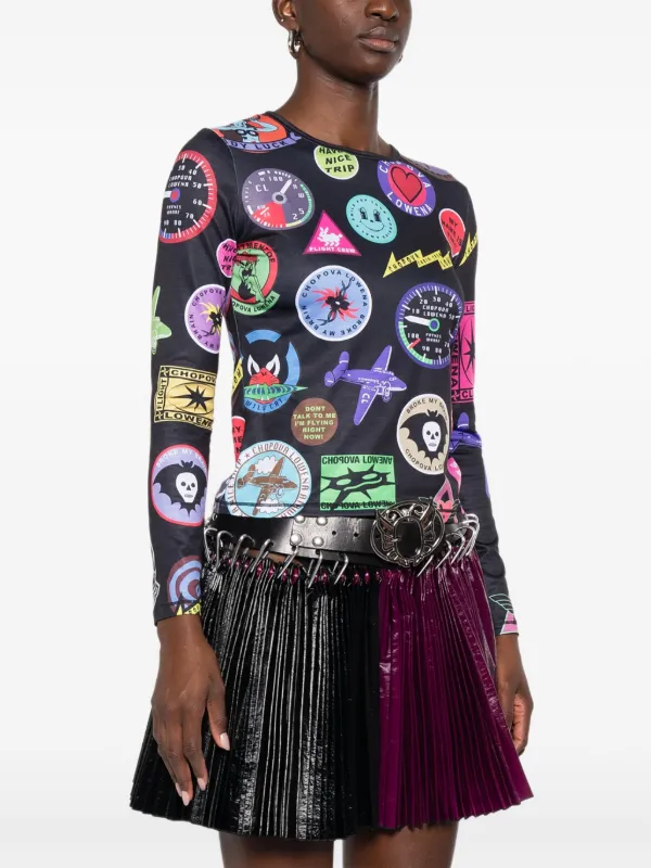 Chopova Lowena グラフィック ロングTシャツ | ブラック | FARFETCH JP