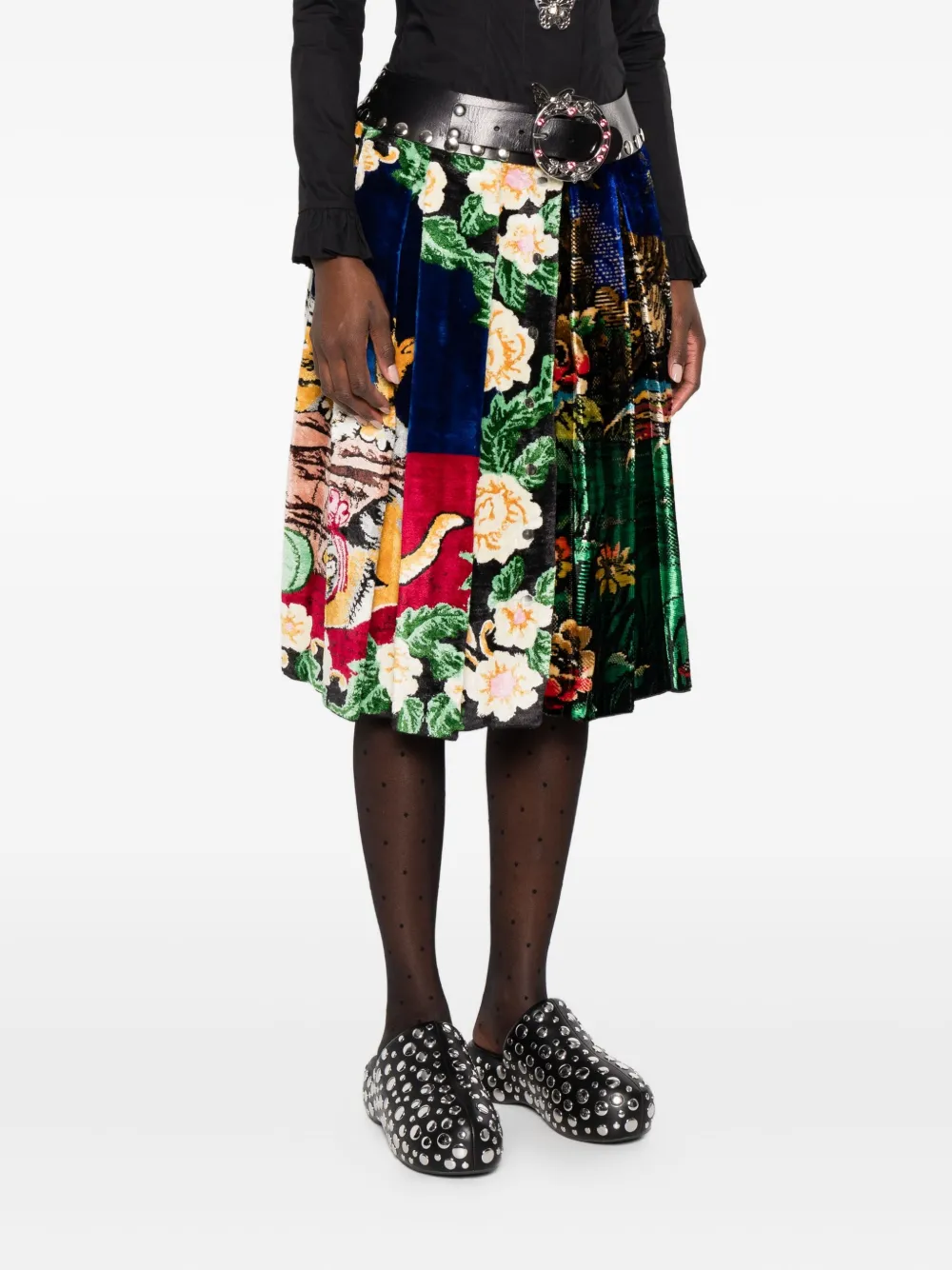 Chopova Lowena Graphic-print Belted Skirt In Multi