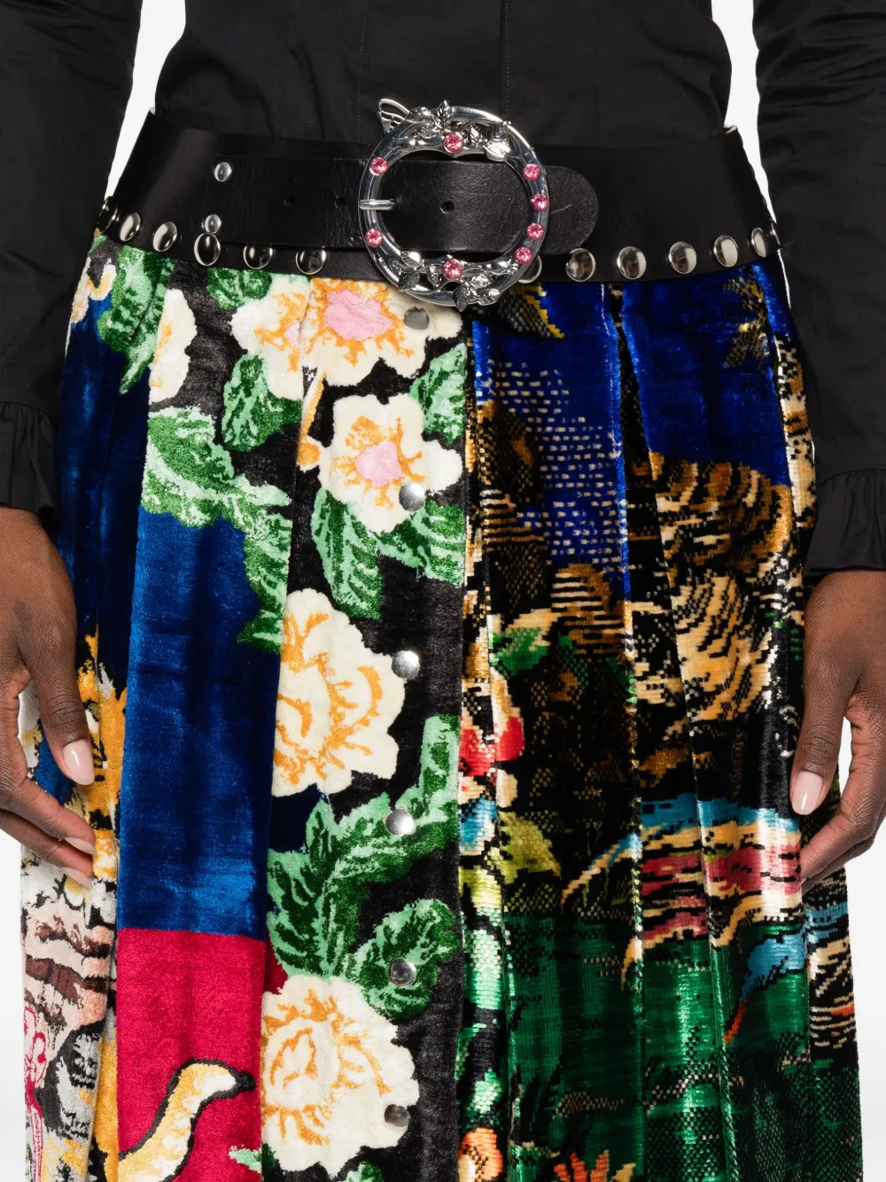 Chopova Lowena Graphic-print Belted Skirt In Multi
