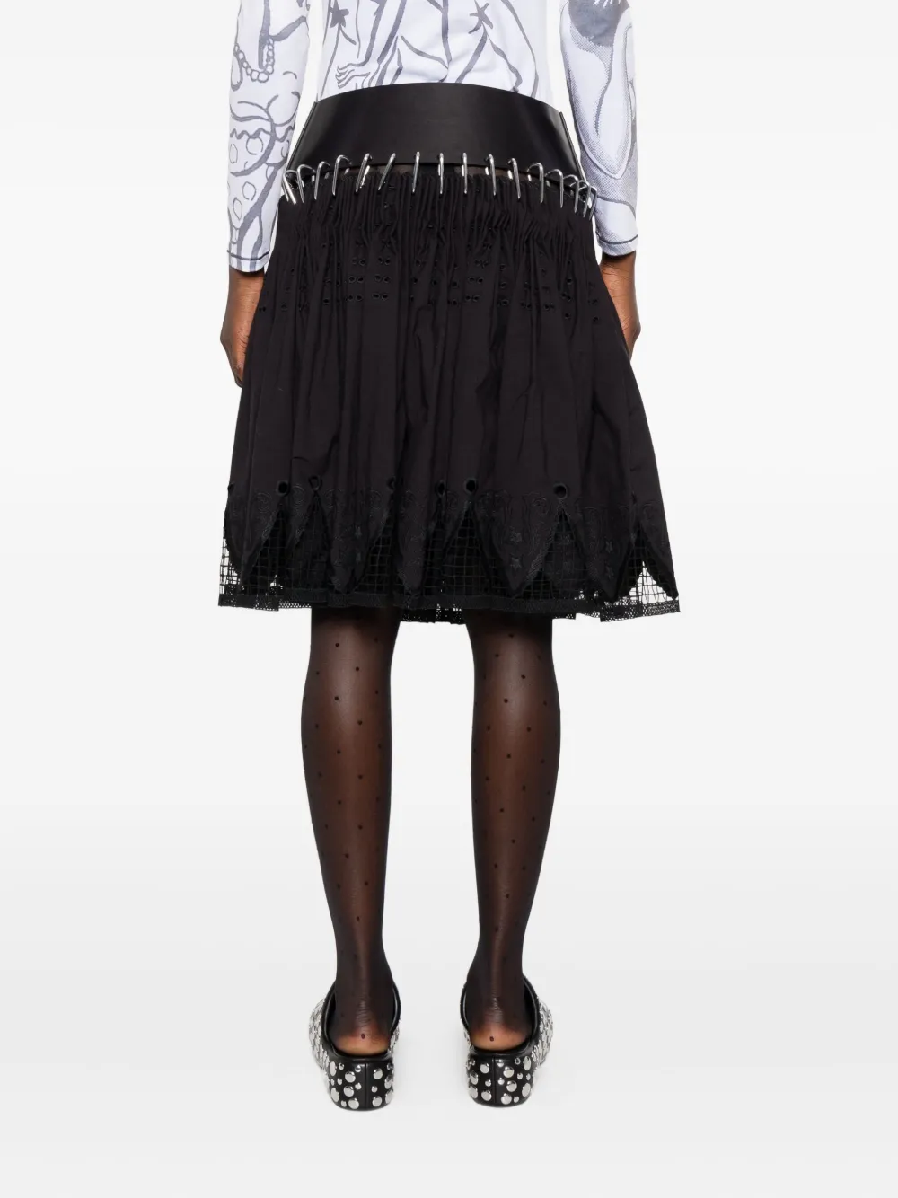 Chopova Lowena Butterfly-appliqué Carabiner Skirt In Black