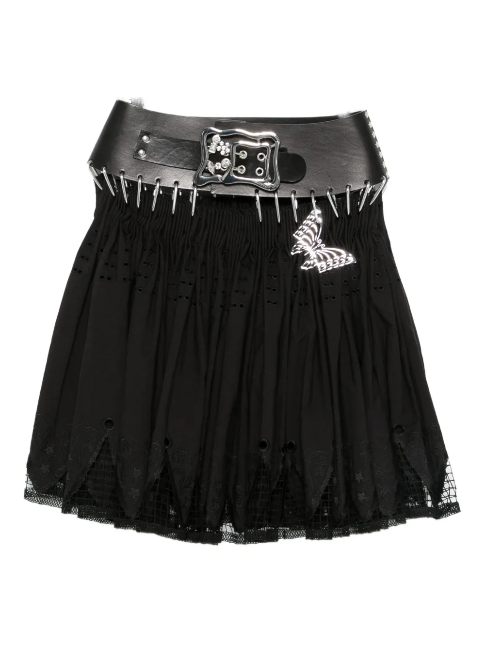 Chopova Lowena Butterfly-appliqué Carabiner Skirt In Black