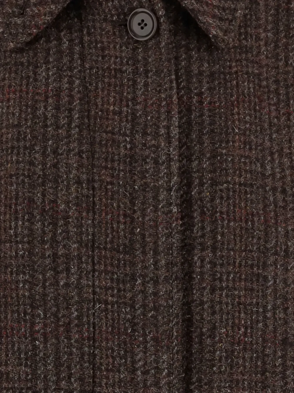 ASPESI Geruite wollen mantel Bruin