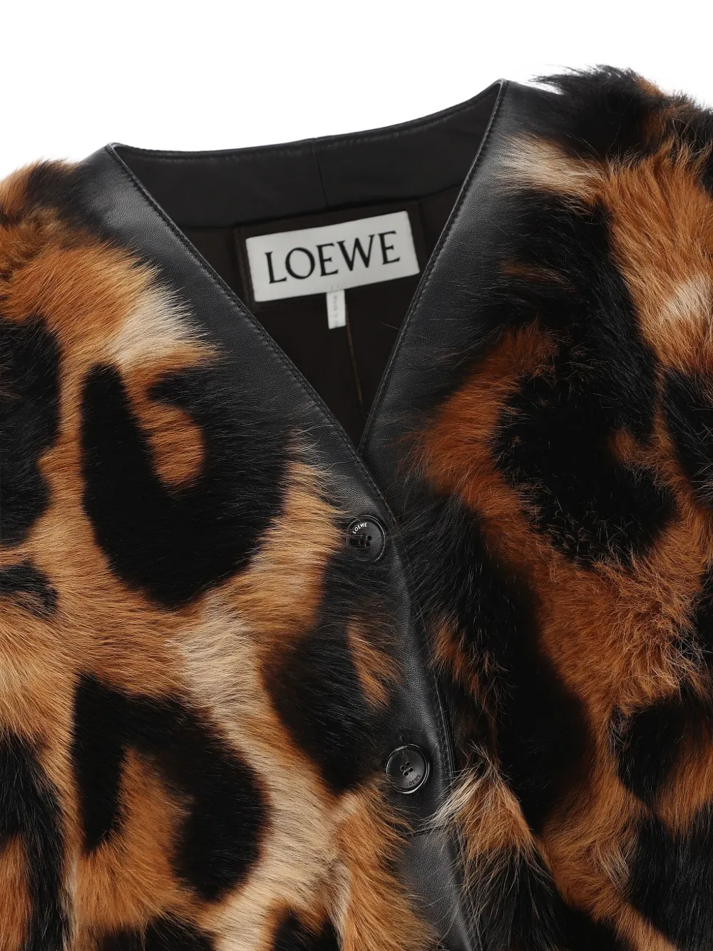 Loewe Leopard-print Shearling Jacket In Brown