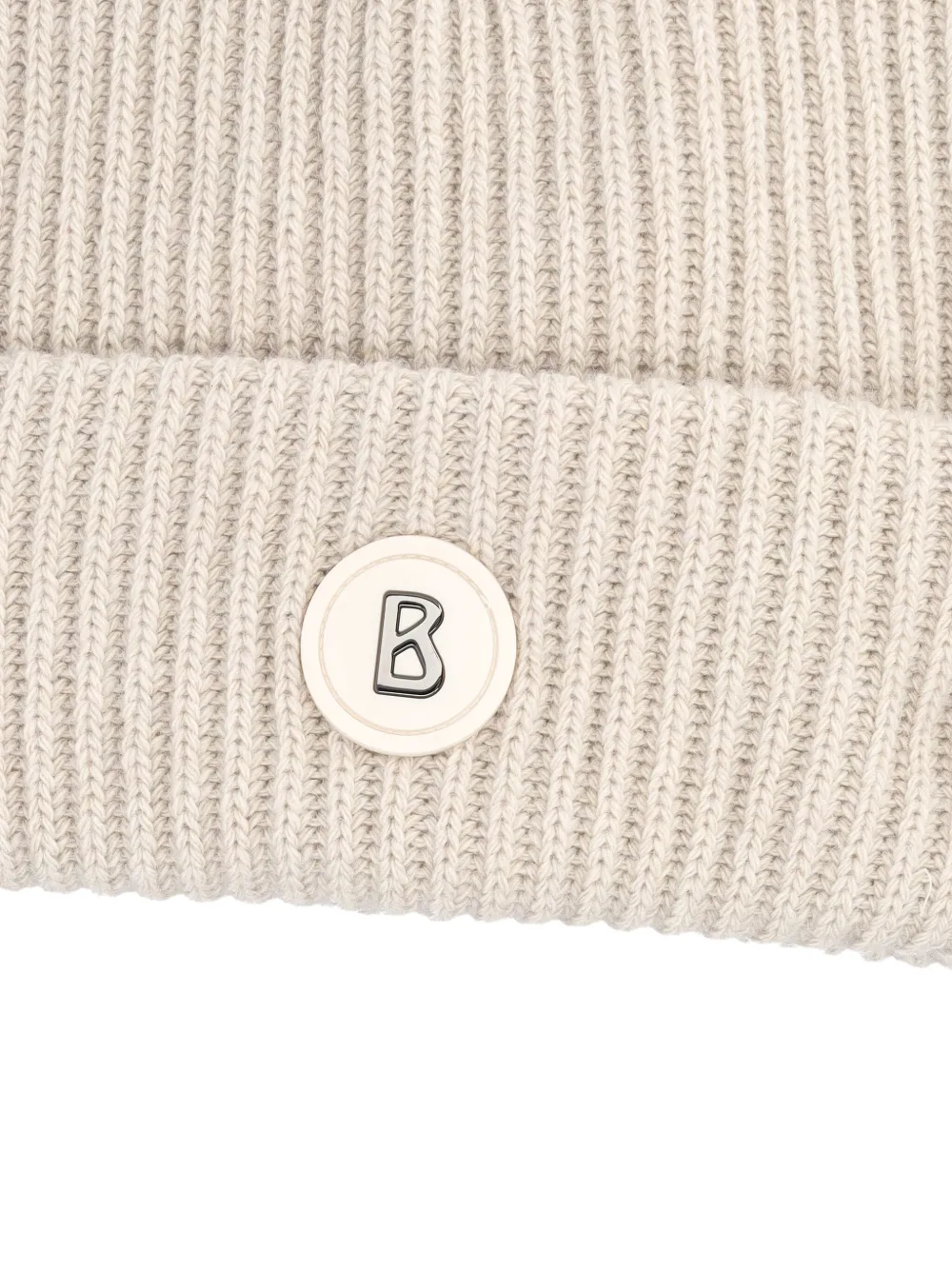 Bogner Gustav Ribbed Logo-patch Beanie In Brown