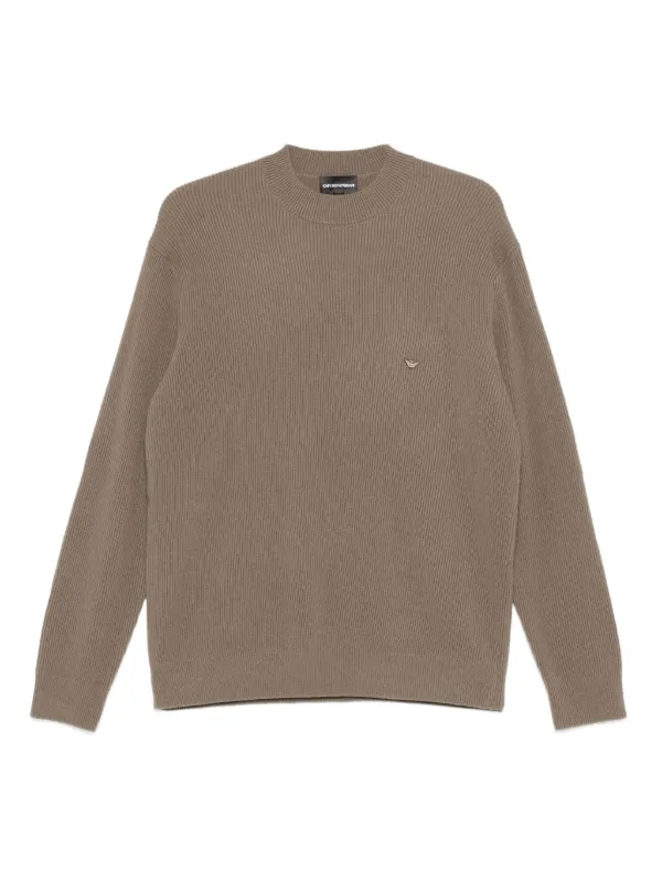 Emporio Armani リブニット セーター | ブラウン | FARFETCH JP