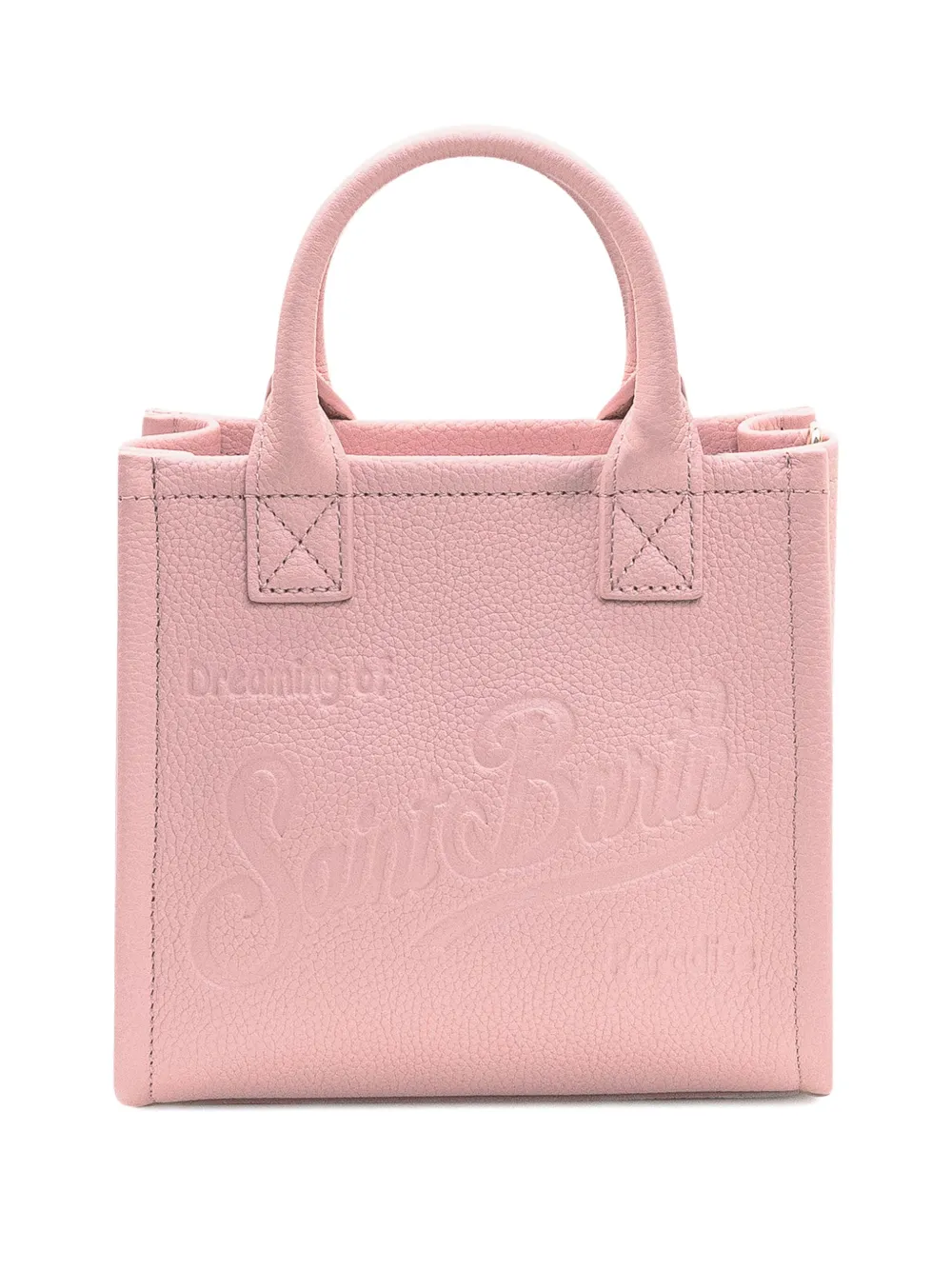 Mc2 Saint Barth Compact Rectangular Mini Vanity Bag With Gold-tone Accents In Pink