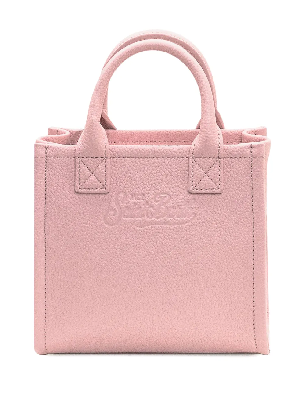 Mc2 Saint Barth Compact Rectangular Mini Vanity Bag With Gold-tone Accents In Pink