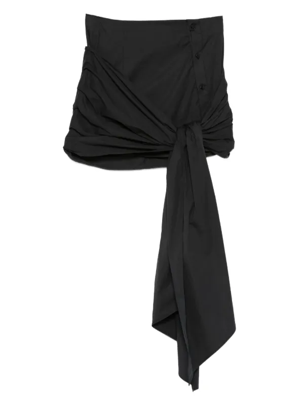 The Attico Knot Button Mini Skirt in Black