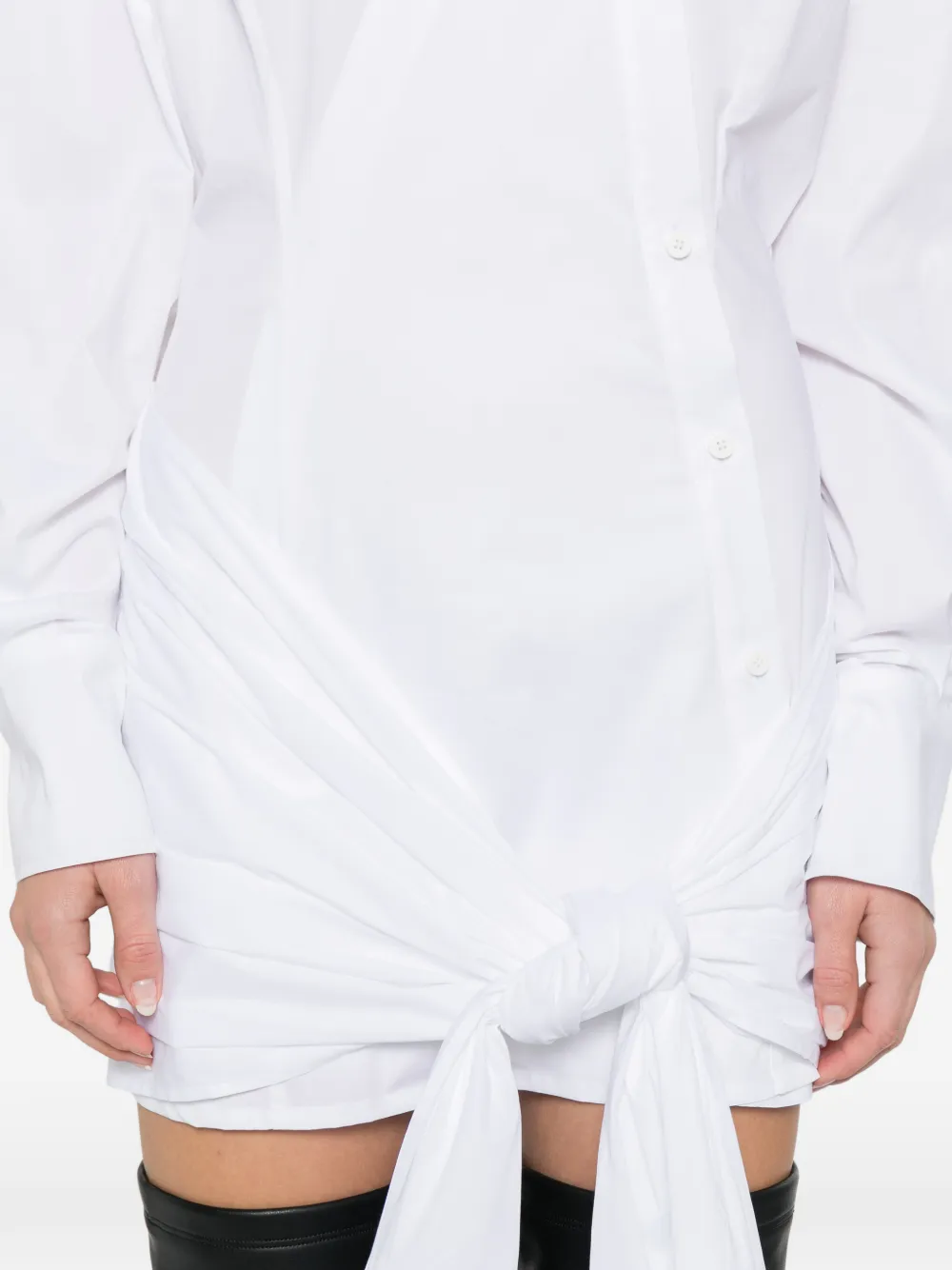 The Attico Mini-jurk met lange mouwen Wit
