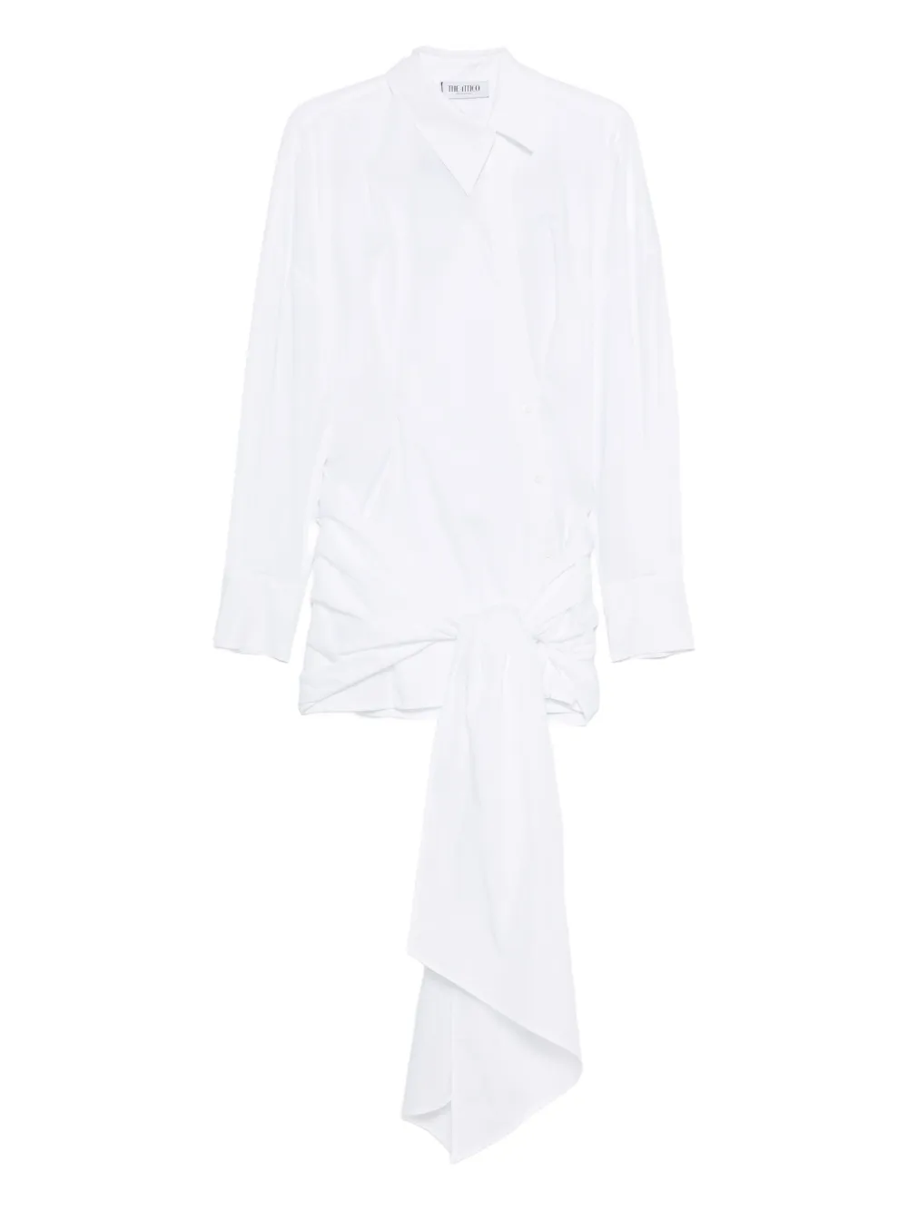 The Attico long-sleeve knot mini dress - Bianco