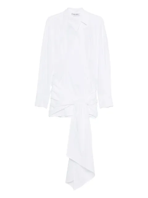 The Attico long-sleeve knot mini dress