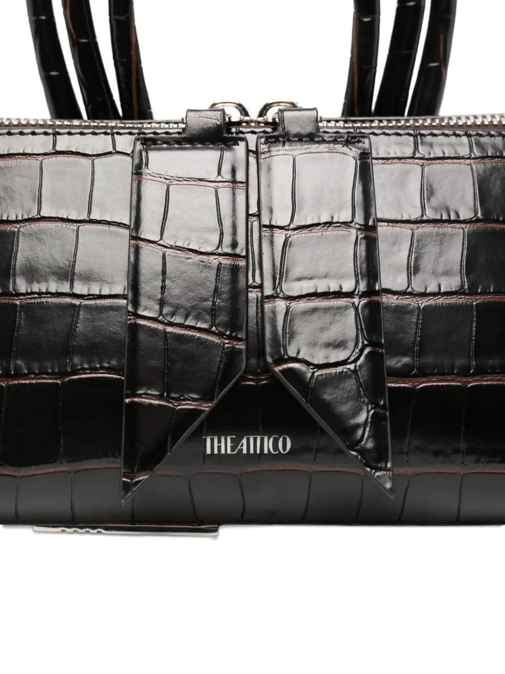 The Attico Friday mini-tas met krokodillen-reliëf Bruin