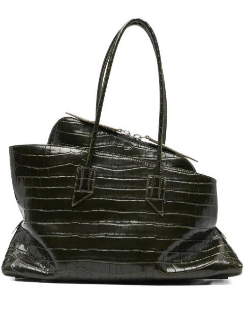 The Attico La Passeggiata croc embossed medium tote bag