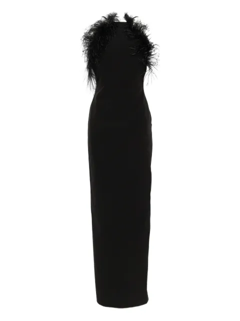 The Attico feather trim maxi dress