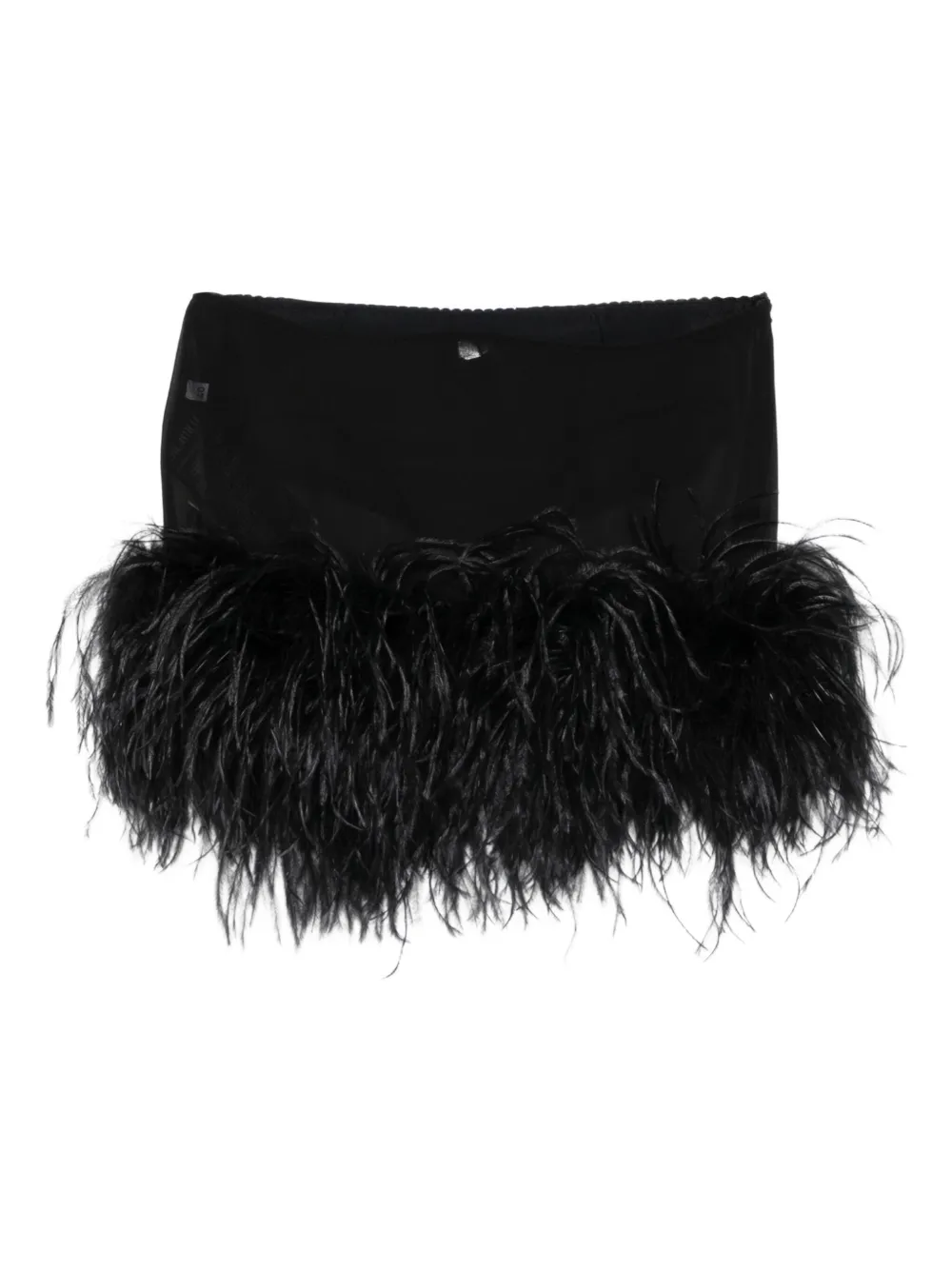 The Attico feather-trim mini skirt | Black | Image 1