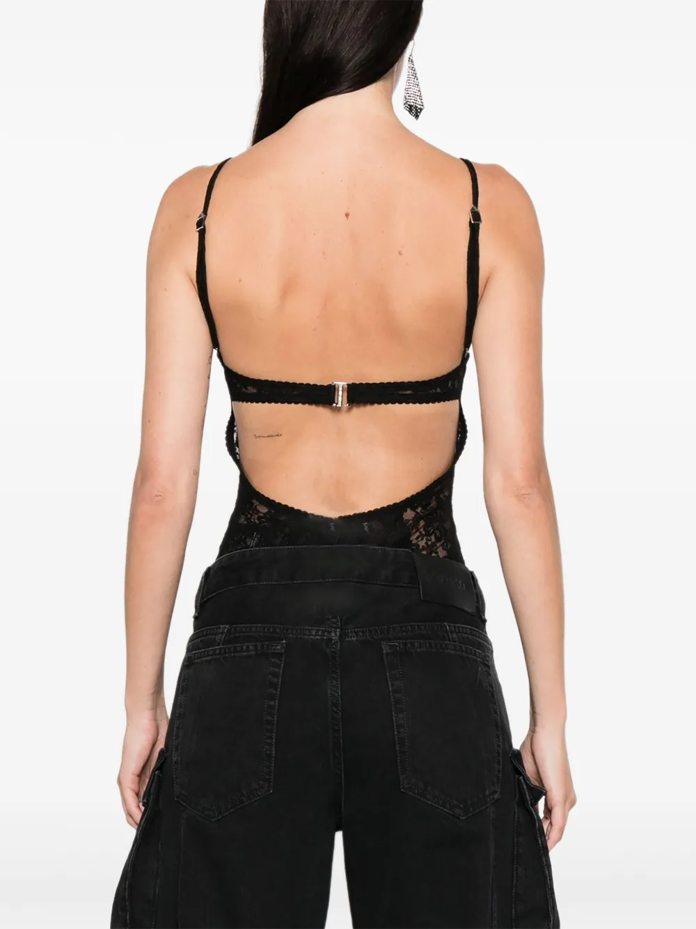 Attico Lace Bodysuit In Brown