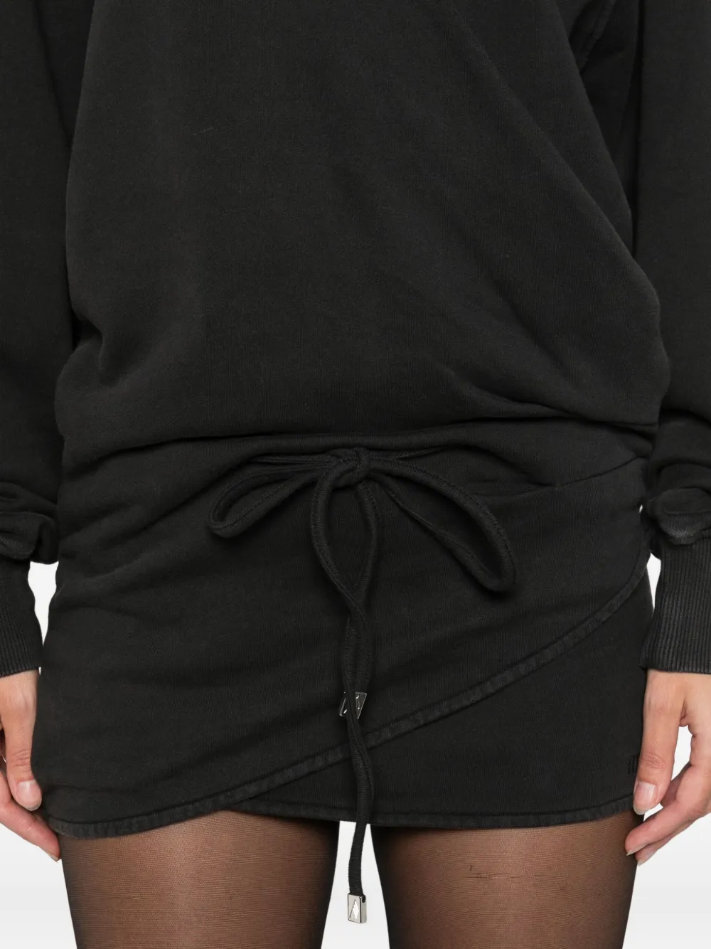 Attico Hooded-neck Mini Dress In Black