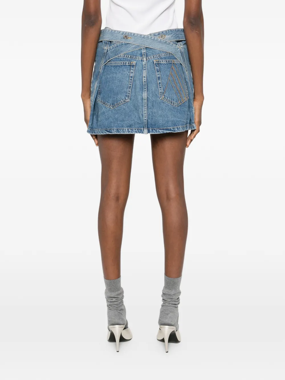 The Attico Mini-rok met ceintuur Blauw