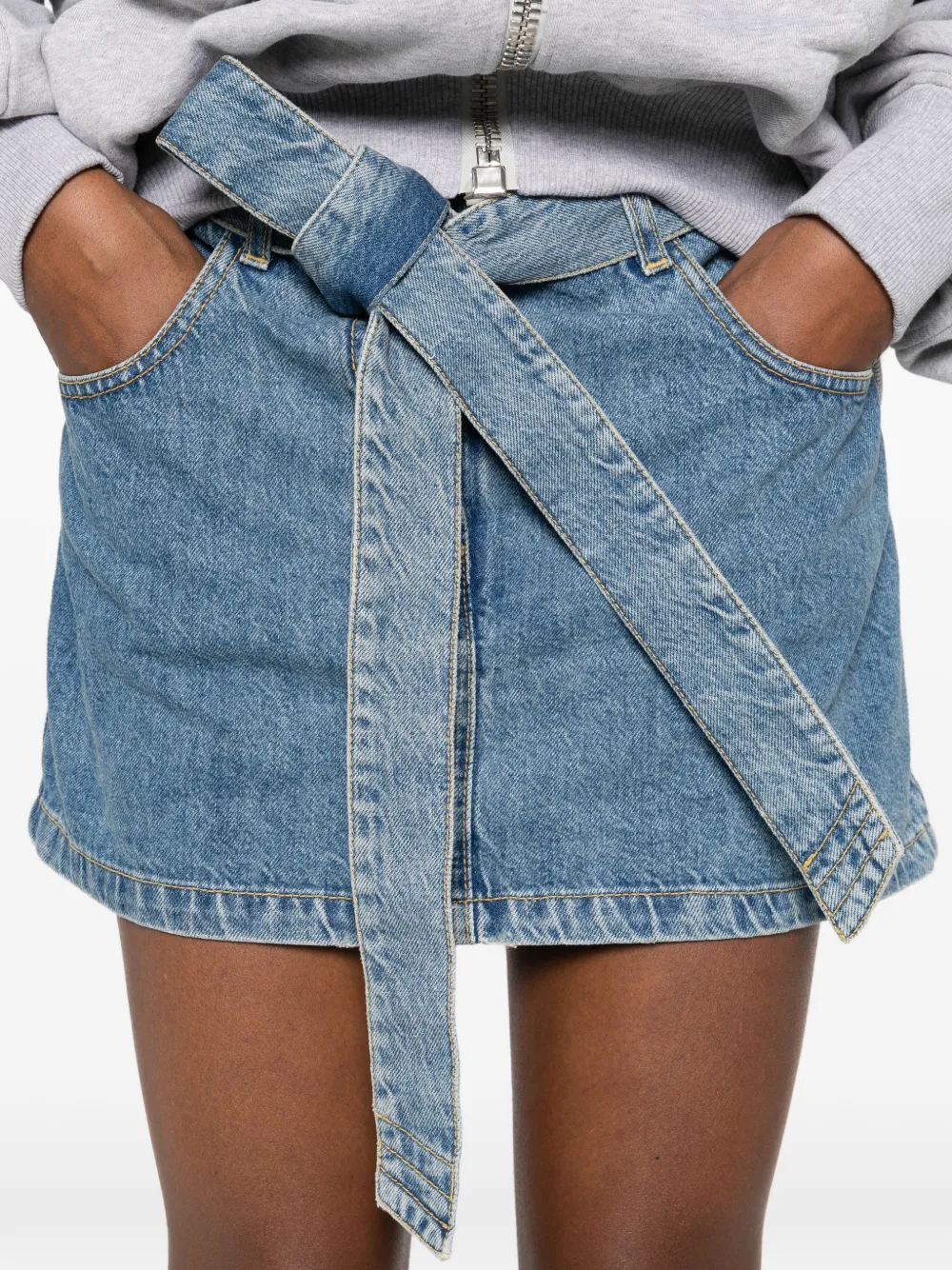 The Attico Mini-rok met ceintuur Blauw
