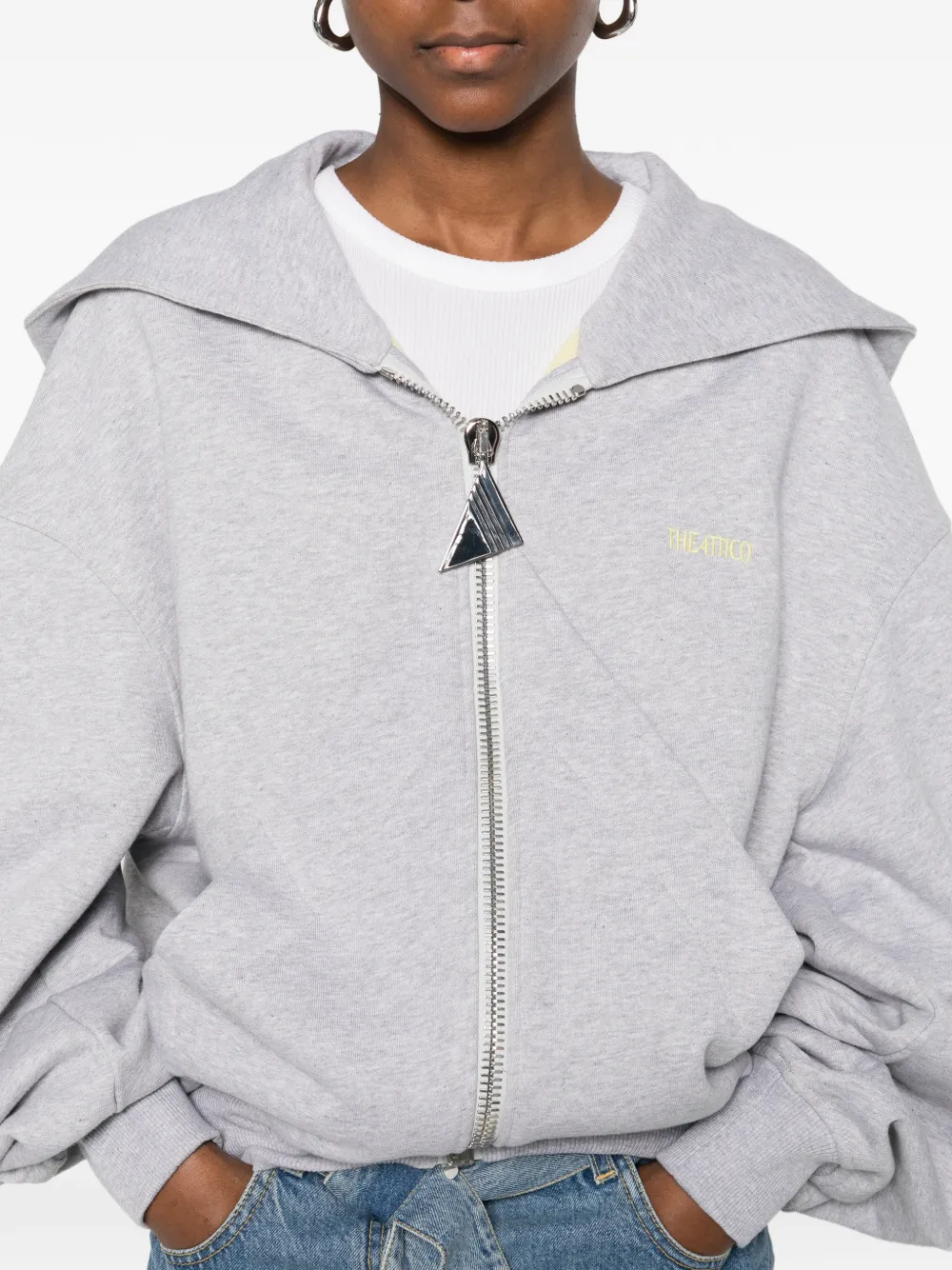 The Attico Hoodie met rits Grijs