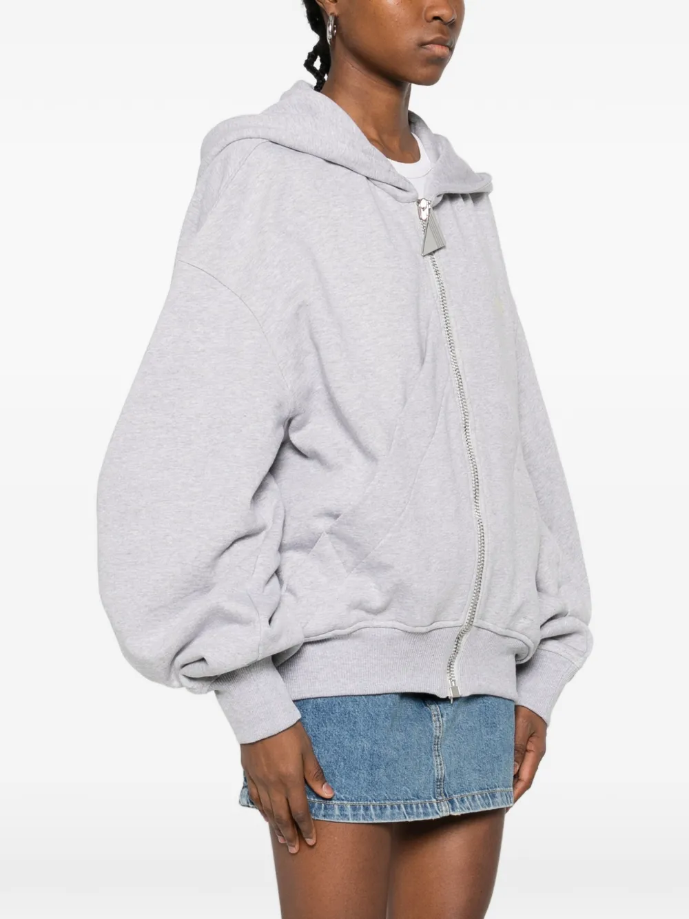 The Attico Hoodie met rits Grijs