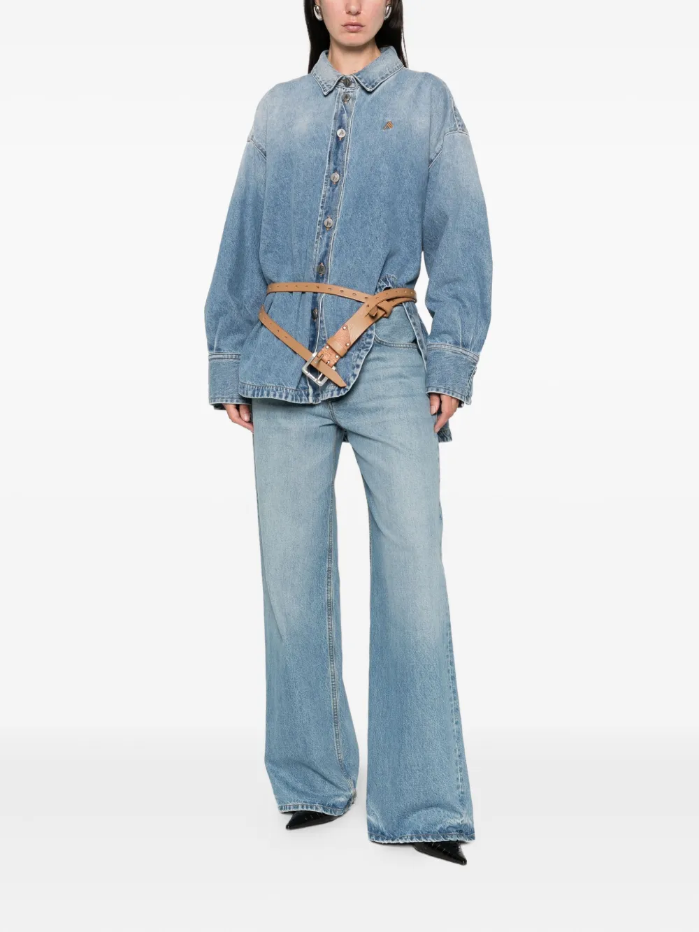 The Attico Denim blouse - Blauw