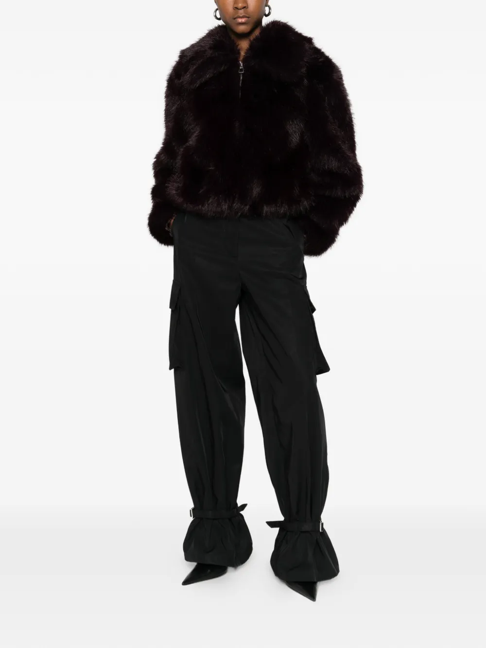 The Attico buckle-detail pocket trousers - Zwart