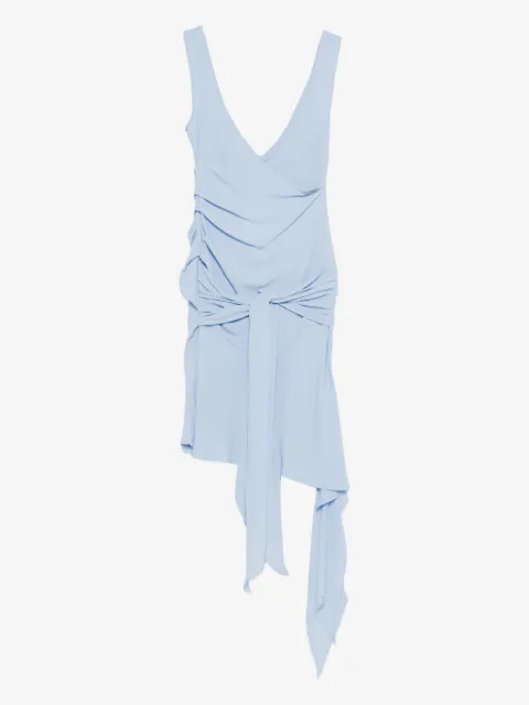 The Attico V-neck draped mini dress