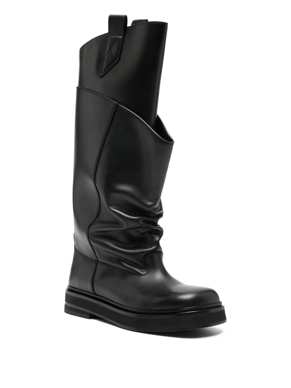 The Attico 35mm Passeggiata leather knee-high boots Zwart