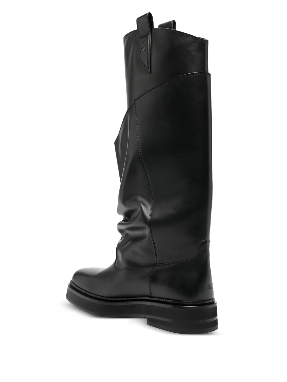 The Attico 35mm Passeggiata leather knee-high boots Zwart