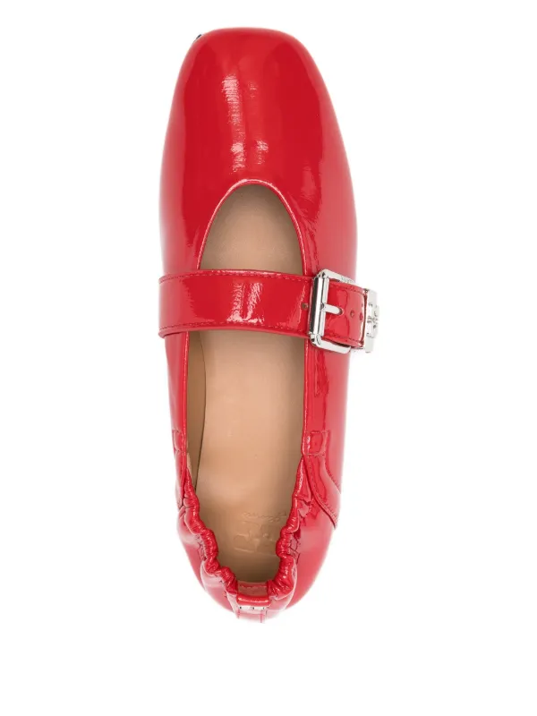 GANNI バックル フラットパンプス 赤 GANNI バックル フラットシューズ