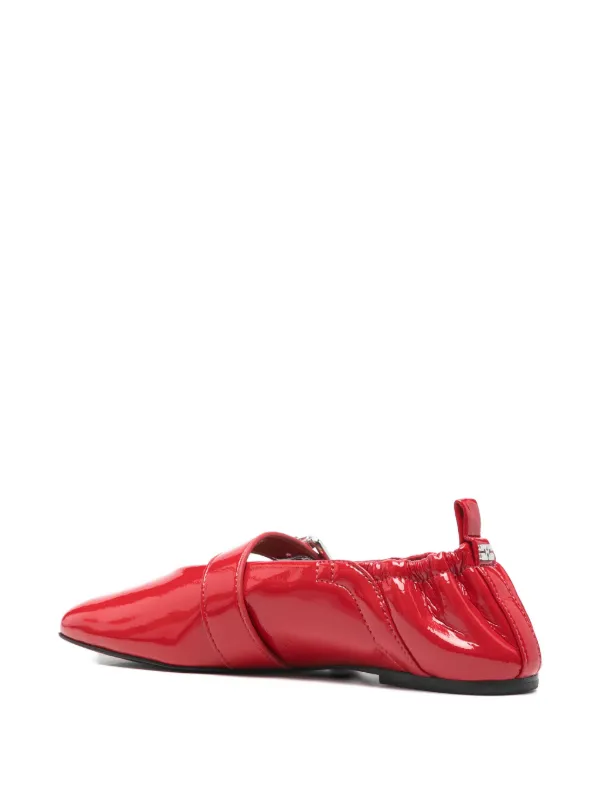 GANNI バックル フラットパンプス 赤 GANNI バックル フラットシューズ