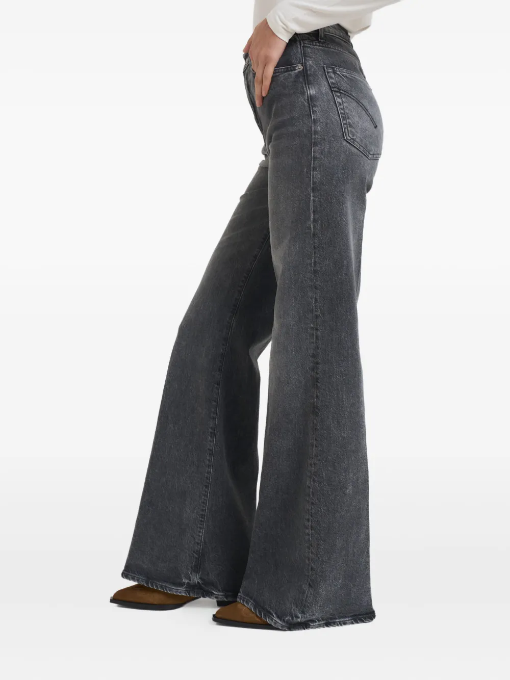 DONDUP logo-patch jeans - Zwart