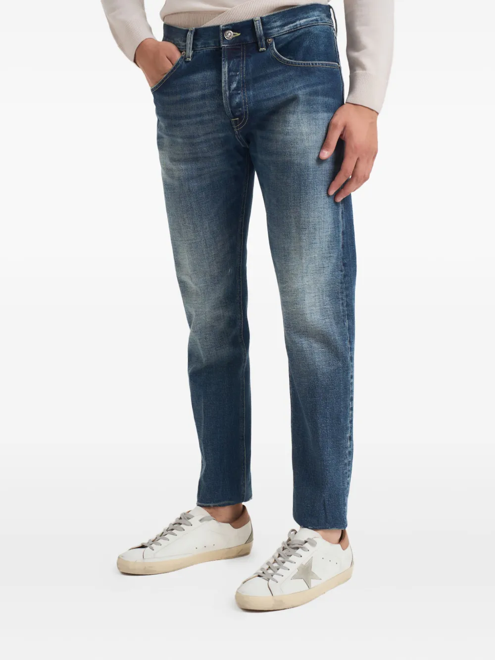Dondup Logo-print Jeans In Blue