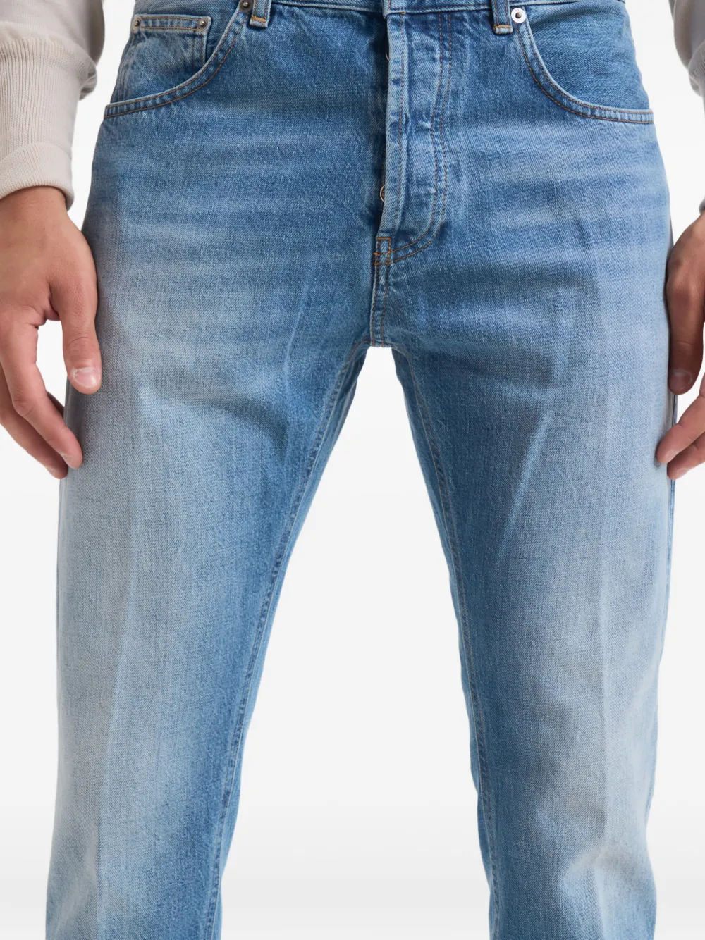 Dondup Logo-print Jeans In Blue