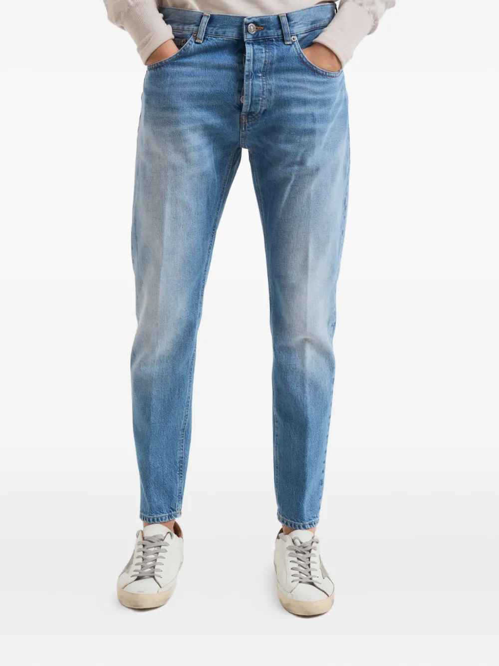 Dondup Logo-print Jeans In Blue