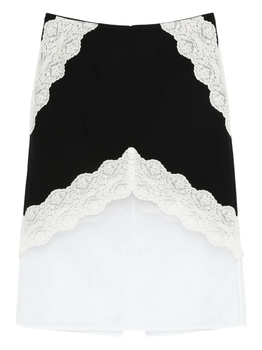 Jil Sander lace-insert skirt - Nero