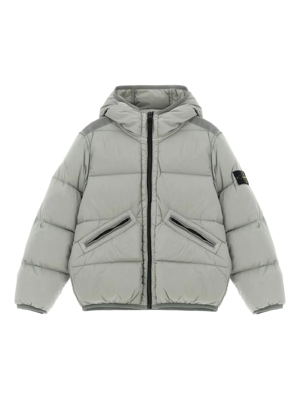 Stone Island Junior chamarra capitonada con capucha | gris | Image 1