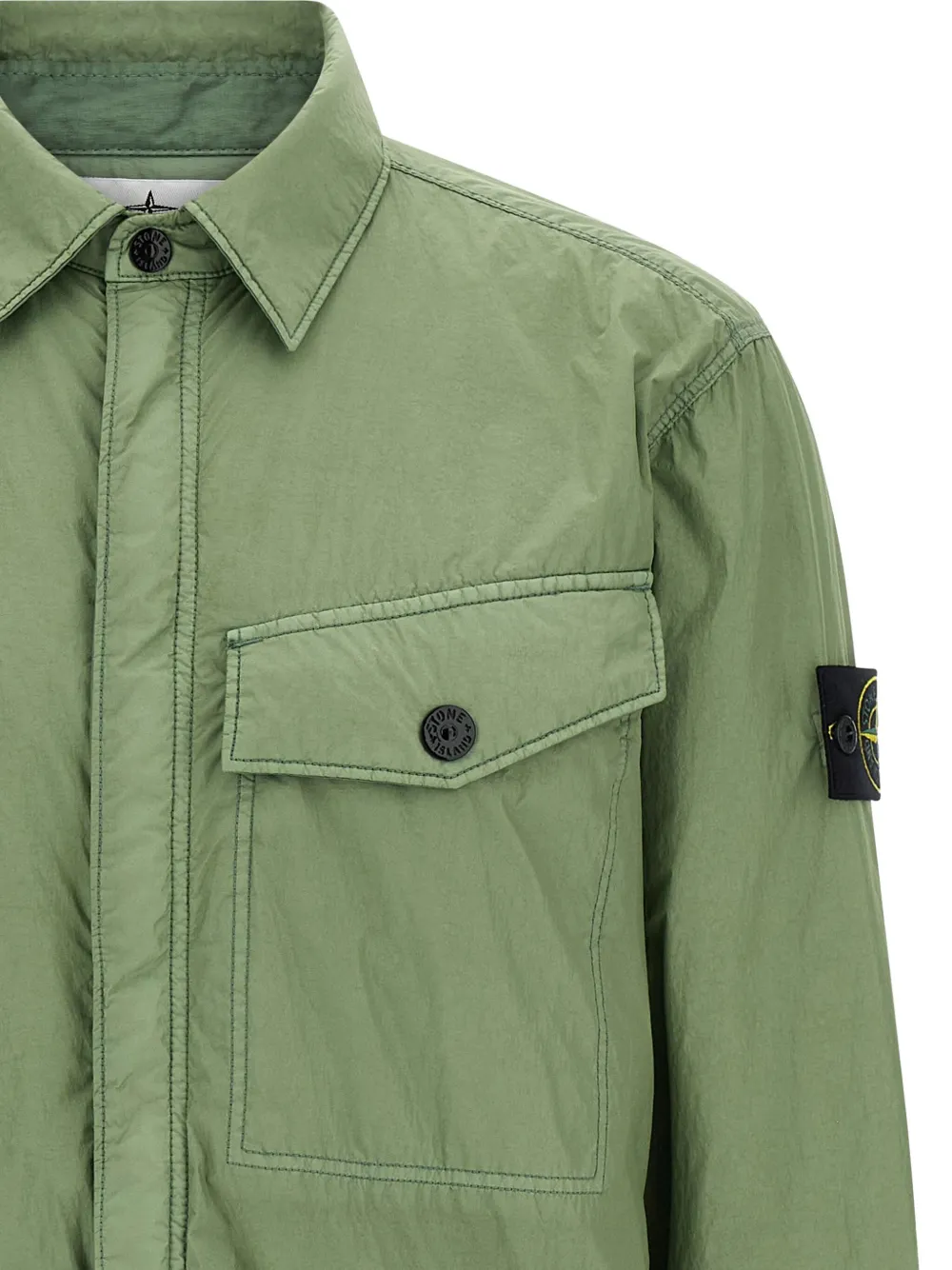 Stone Island Garment Dyed Crinkle Reps Ny Puffer Jackets Green In Green