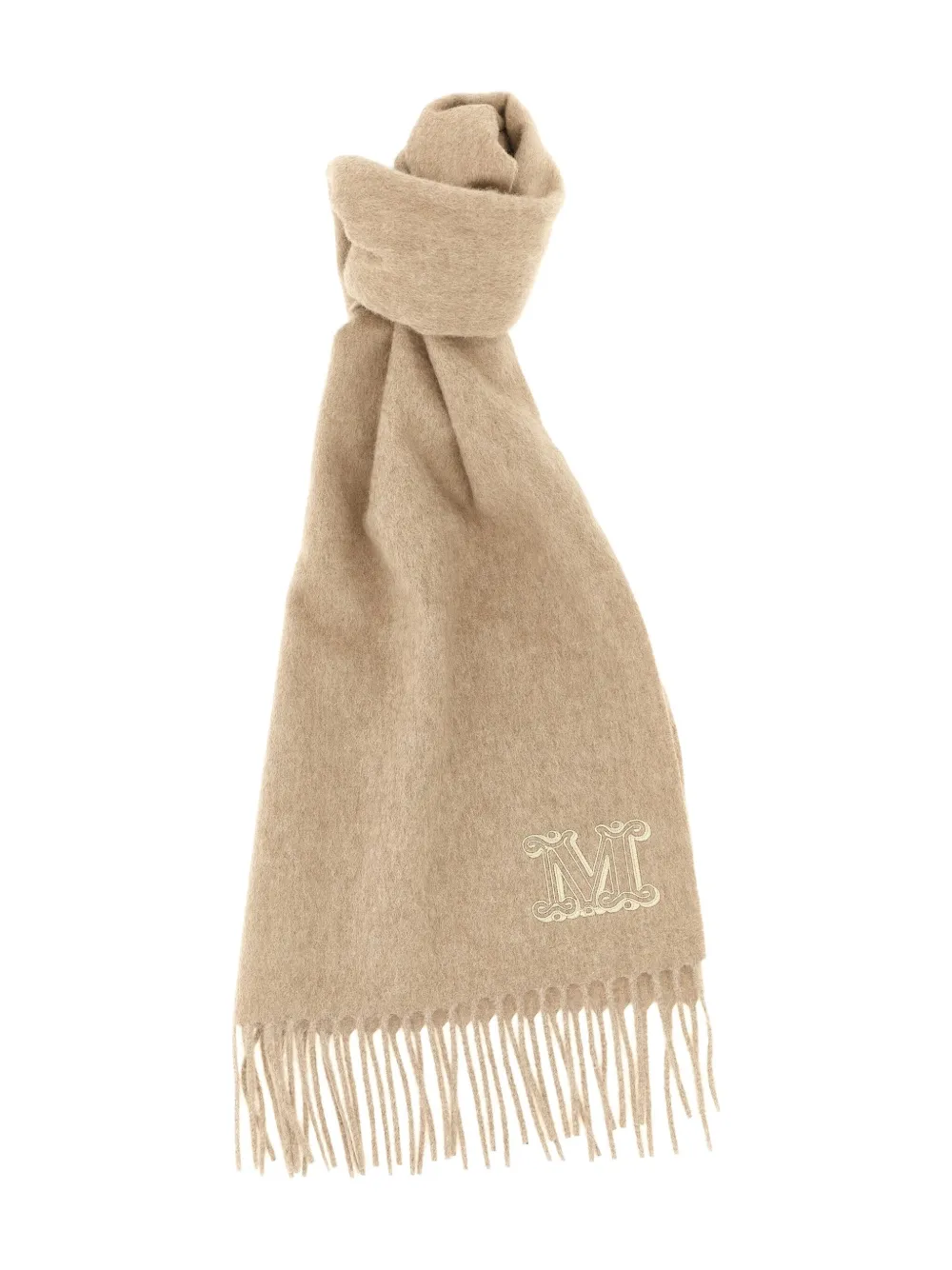 Max Mara logo-detail fringed stole | Neutrals | Image 1