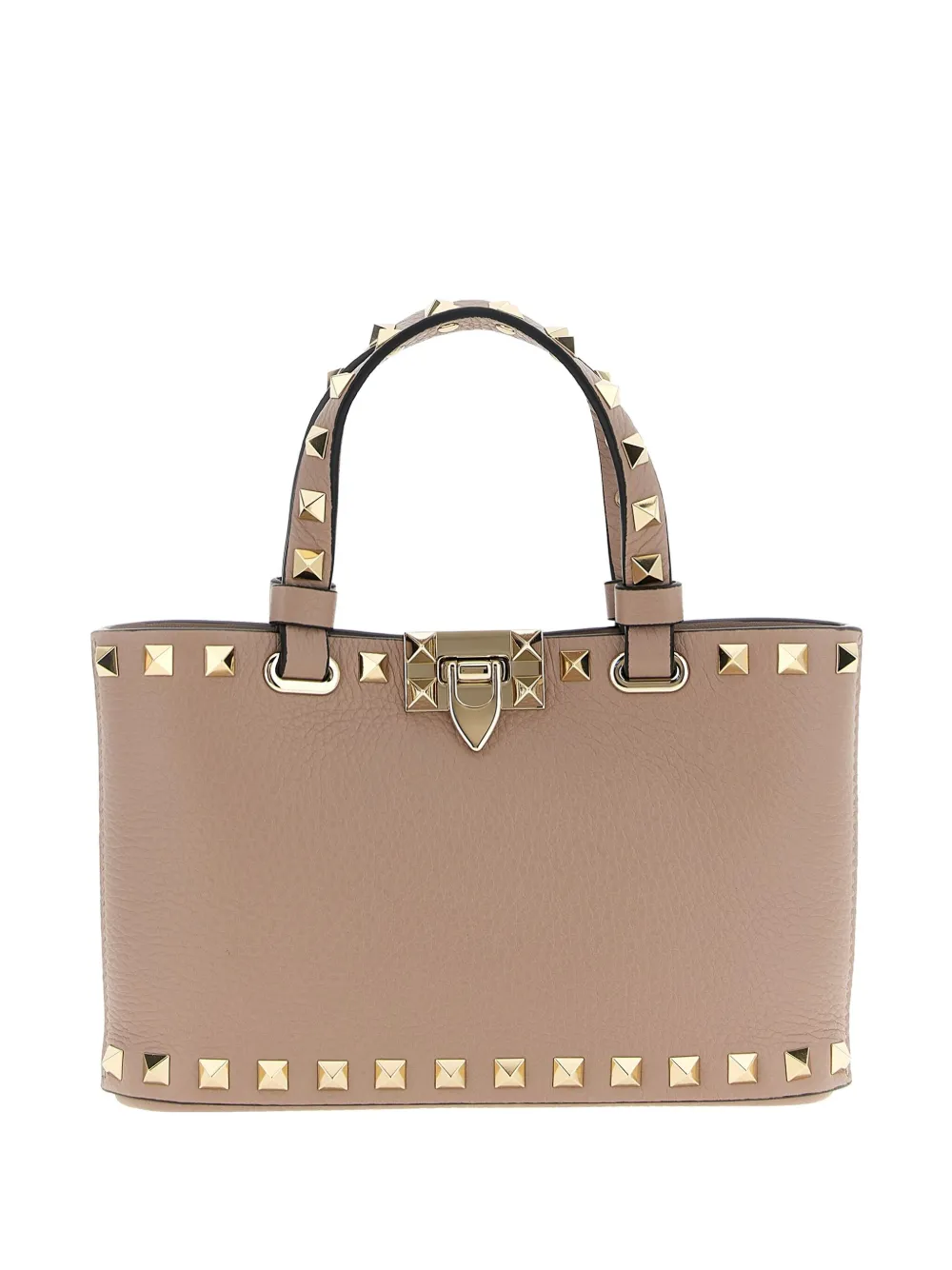 Valentino Garavani Mini Rockstud Leather Top Handle Bag In Pink