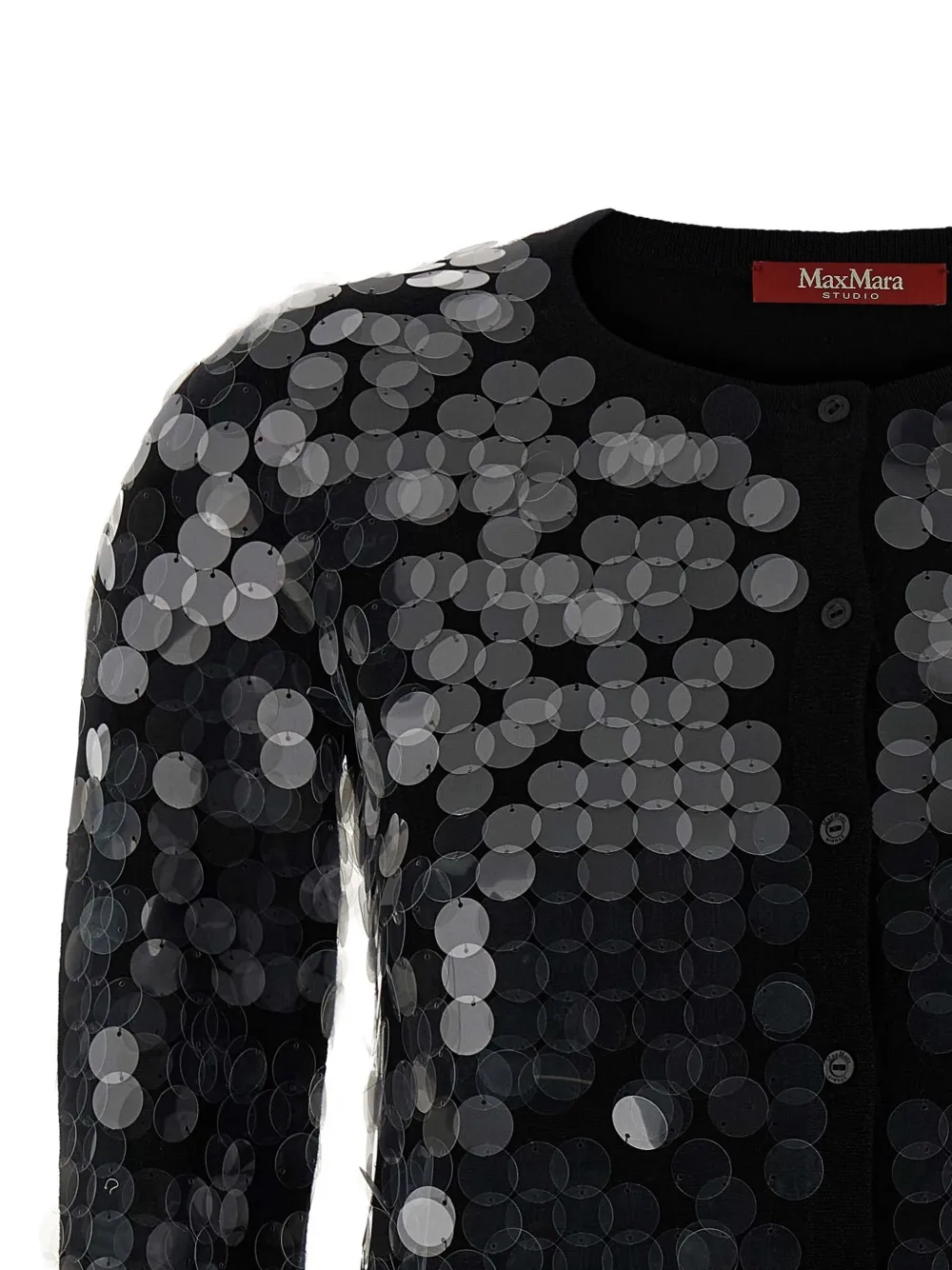 Max Mara Necton Sequin-embellished Cardigan In Black