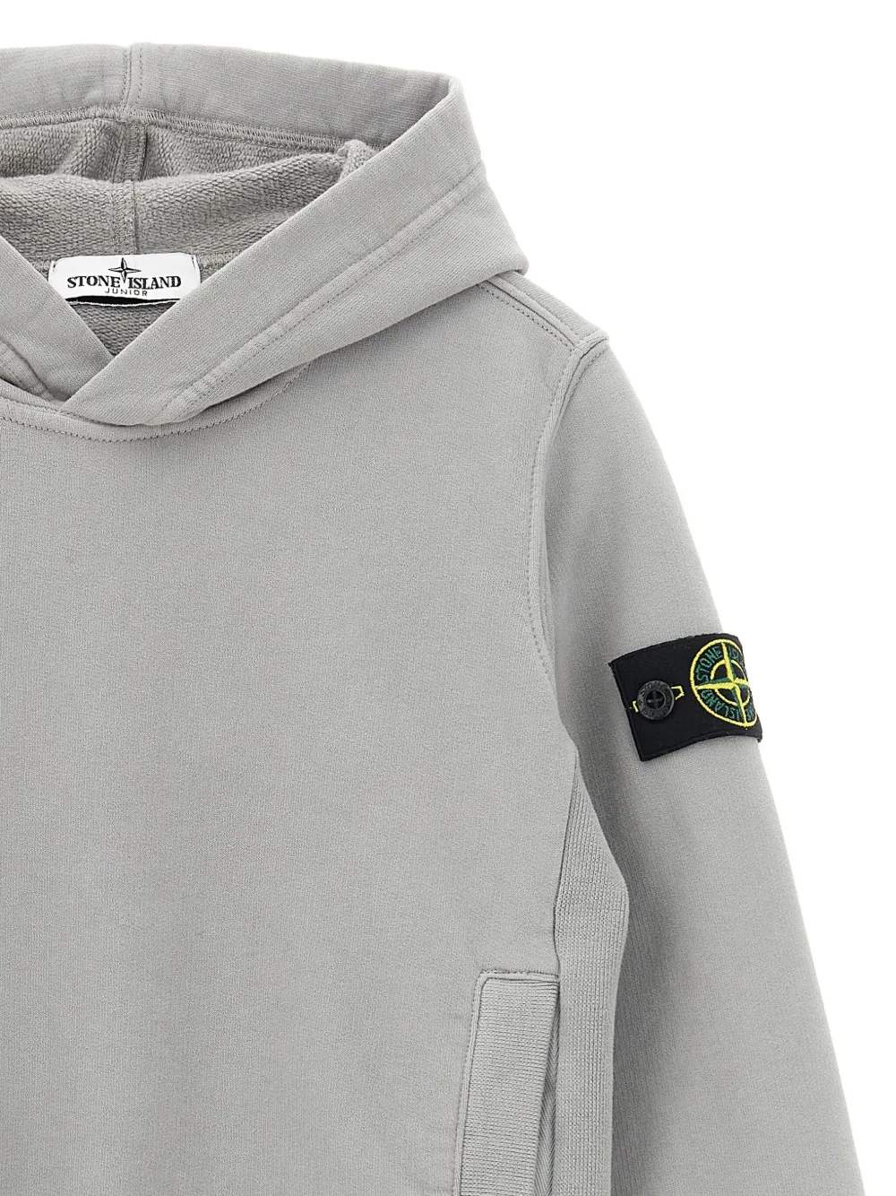 Stone Island Compass-badge Hoodie In Gray