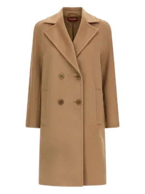 Miu Miu double-breasted Suede Coat | Neutrals | FARFETCH UK