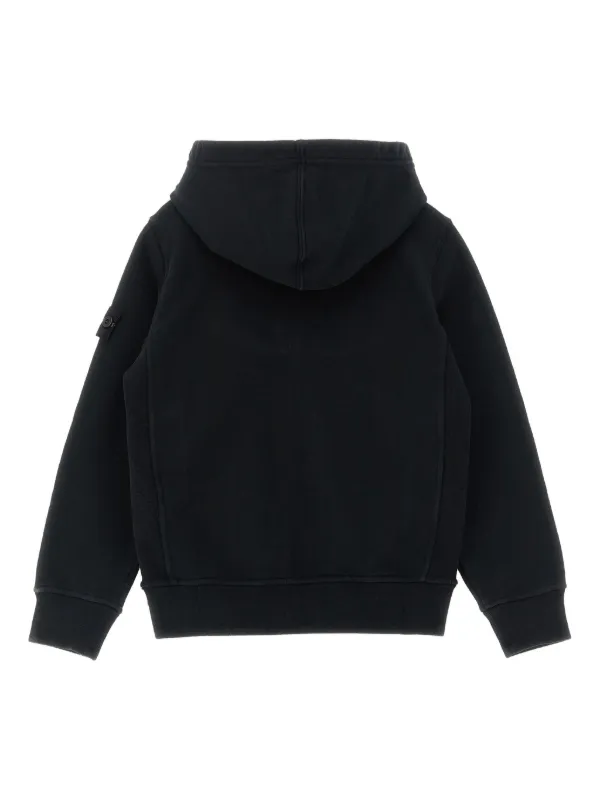Stone Island Junior ジップアップ パーカー | ブラック | FARFETCH JP