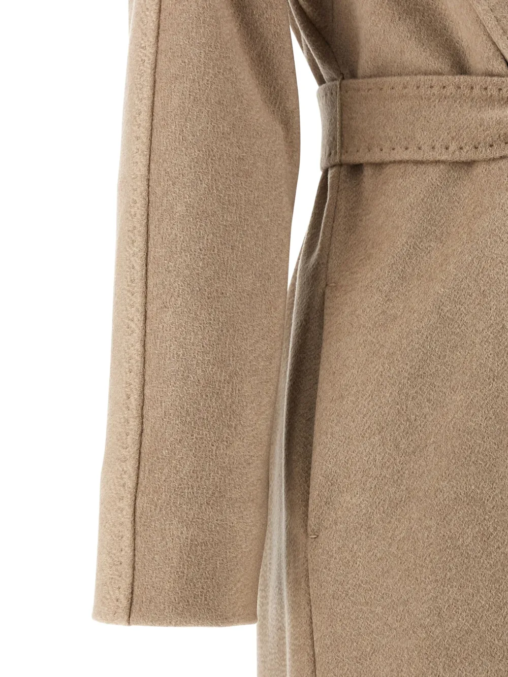 Max Mara Geknoopte jas met capuchon Beige