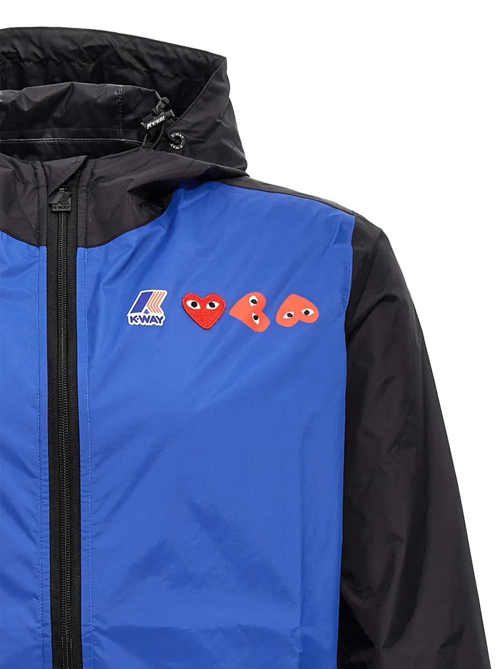 Comme Des Garçons Play x K-Way jack met capuchon Blauw