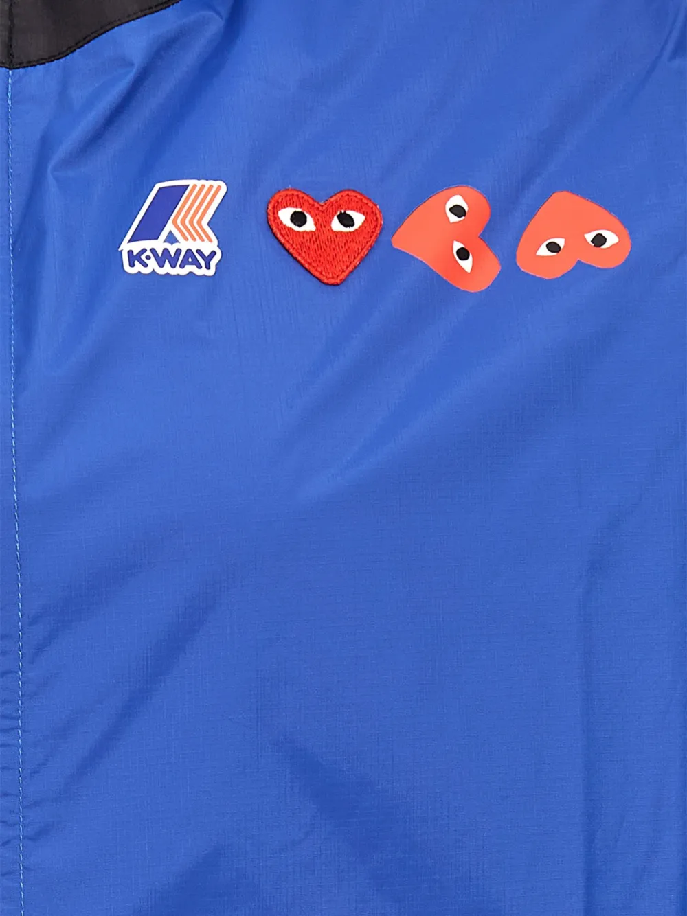 Comme Des Garçons Play x K-Way jack met capuchon Blauw